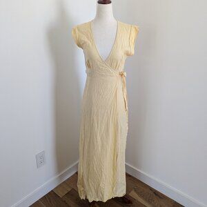 Reformation Yellow Wrap Maxi Dress Size 0